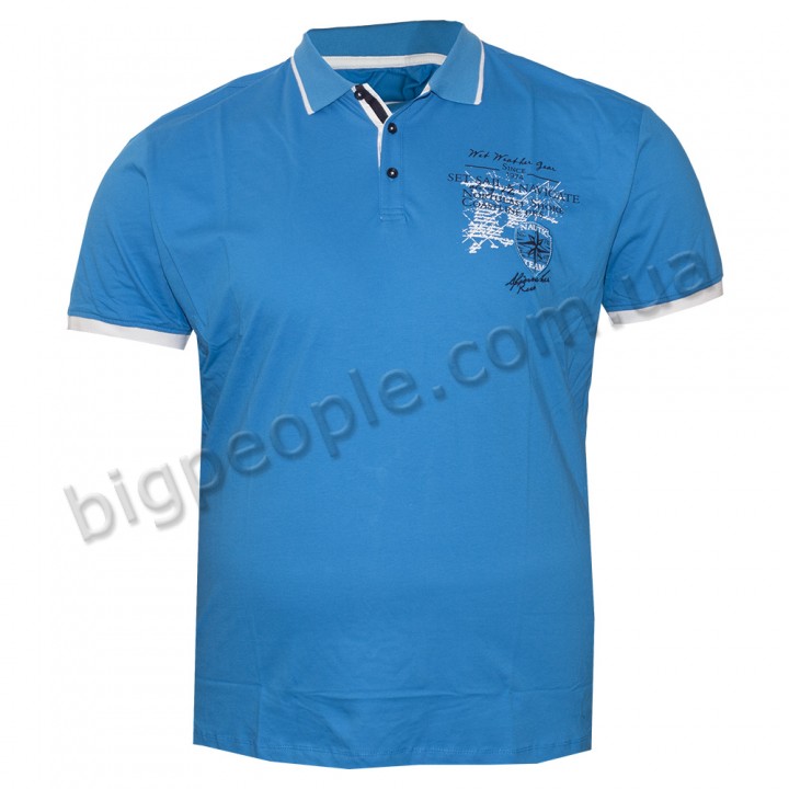 Чоловіча футболка polo великого розміру DIO RISE. Колір блакитний. (fu01311223)