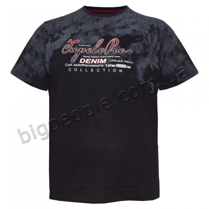 Футболка чоловіча ARMSTRONG великого розміру. Колір чорний. Воріт напівкруглий. (fu01420752)