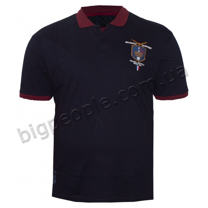 Чоловіча футболка polo великого розміру GRAND CHEFF. Колір темно-синій. (fu01304990)