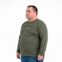 Тонкая футболка мужская с длинным рукавом TURHAN большого размера. Цвет хаки. Ворот полукруглый. (fu0210447)