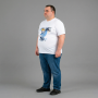 Футболка чоловіча POLO PEPE великого розміру. Колір білий. Воріт напівкруглий. (fu02052643)