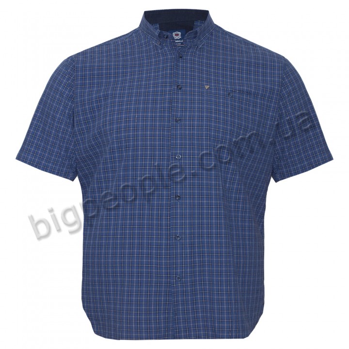 Синя бавовняна чоловіча сорочка великих розмірів BIRINDELLI (RU05269225)