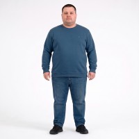Мужской тёплый трикотажный батник ANNEX синего цвета (ba01155992)