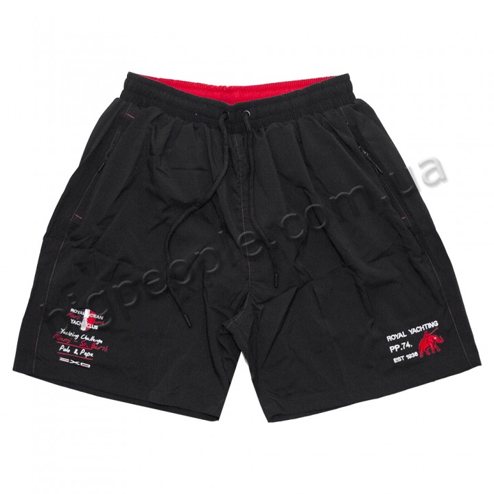 Великі тонкі чорні плавальні шорти для чоловіків POLO PEPE (sh00377935)