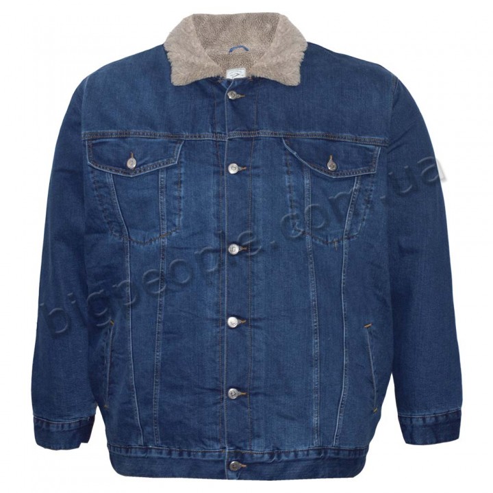 Мужская джинсовая куртка DEKONS для больших людей. Цвет тёмно-синий. (KU00486487)