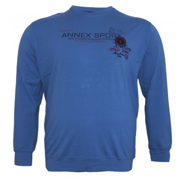 Синяя мужская футболка с длинным рукавом ANNEX (fu00826053)