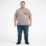 Футболка чоловіча POLO PEPE великого розміру. Колір бежевий. Комір напівкруглий. (fu02043057)