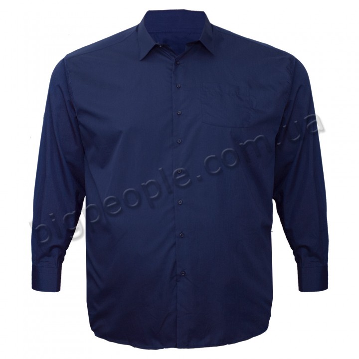 Тёмно-синяя классическая мужская рубашка больших размеров BIRINDELLI (ru00621664)