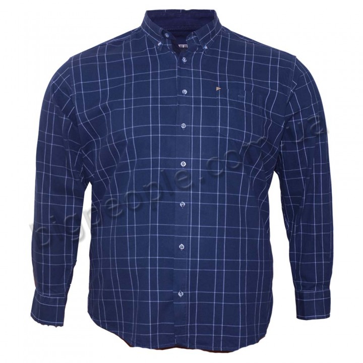 Тёмно-синяя вельветовая мужская рубашка больших размеров BIRINDELLI (ru00541231)