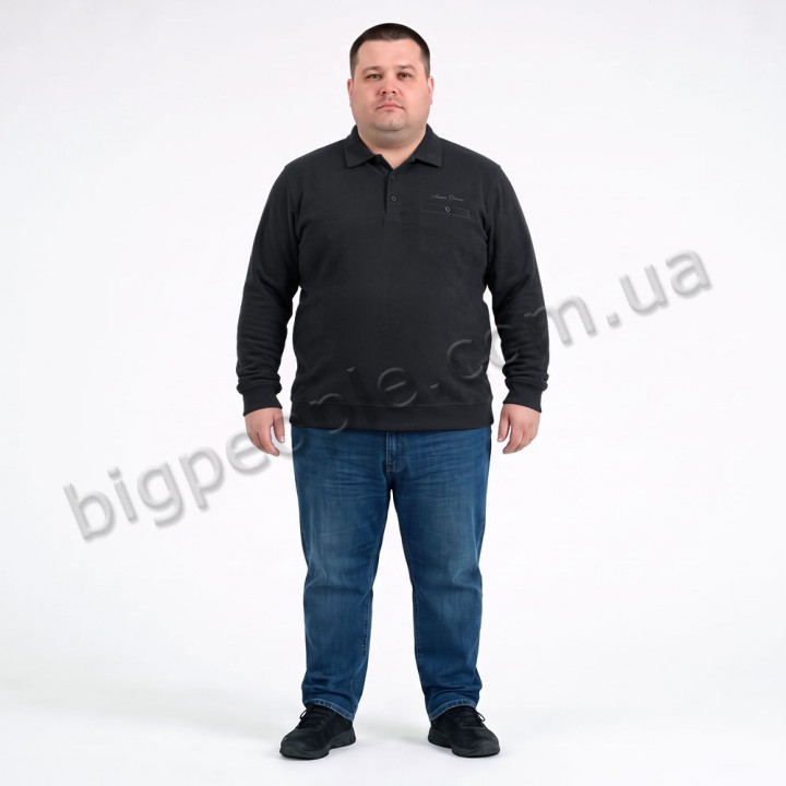Мужское тёплое трикотажное поло ANNEX чёрного цвета (ba01142669)