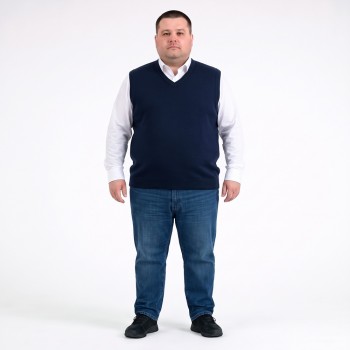 Чоловічий жилет TURHAN великого розміру. Колір темно-синій. (ba01184335) Чоловічий жилет TURHAN великого розміру. Колір темно-синій. (ba01184335)