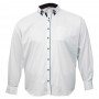 Белая в полоску хлопковая мужская рубашка больших размеров BIRINDELLI (ru00551578)