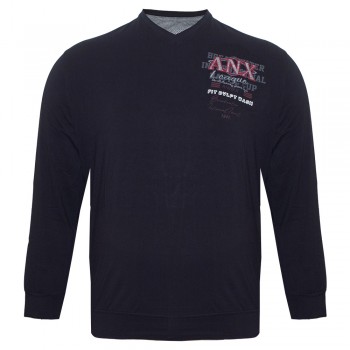 Чорна чоловіча футболка з довгим рукавом ANNEX (fu01446487)