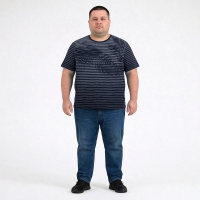 Футболка мужская ARMSTRONG большого размера. Цвет тёмно-синий. Ворот полукруглый. (fu02009002)