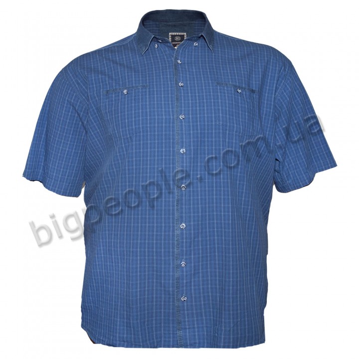 Синя сорочка великого розміру з коротким рукавом BIRINDELLI (ru00413714)