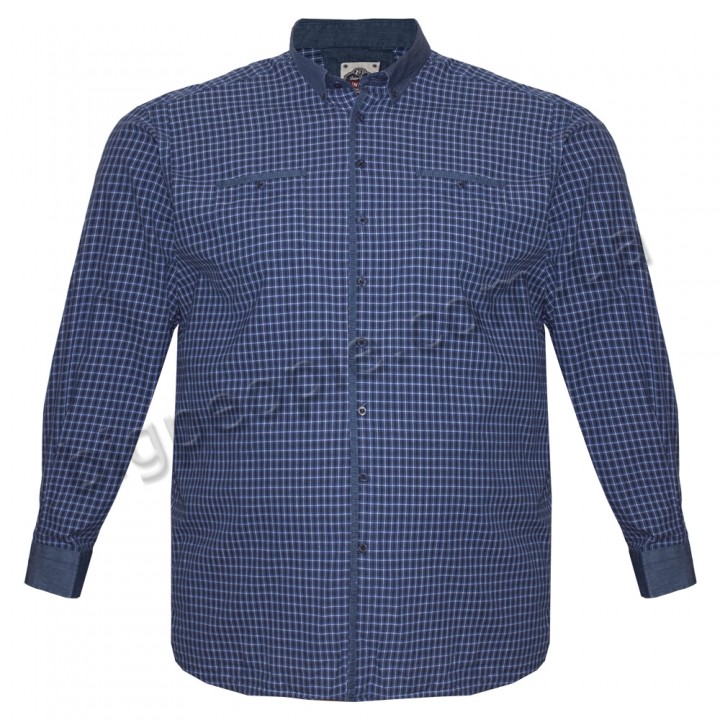 Темно-синя чоловіча сорочка великих розмірів BIRINDELLI (ru00707886)