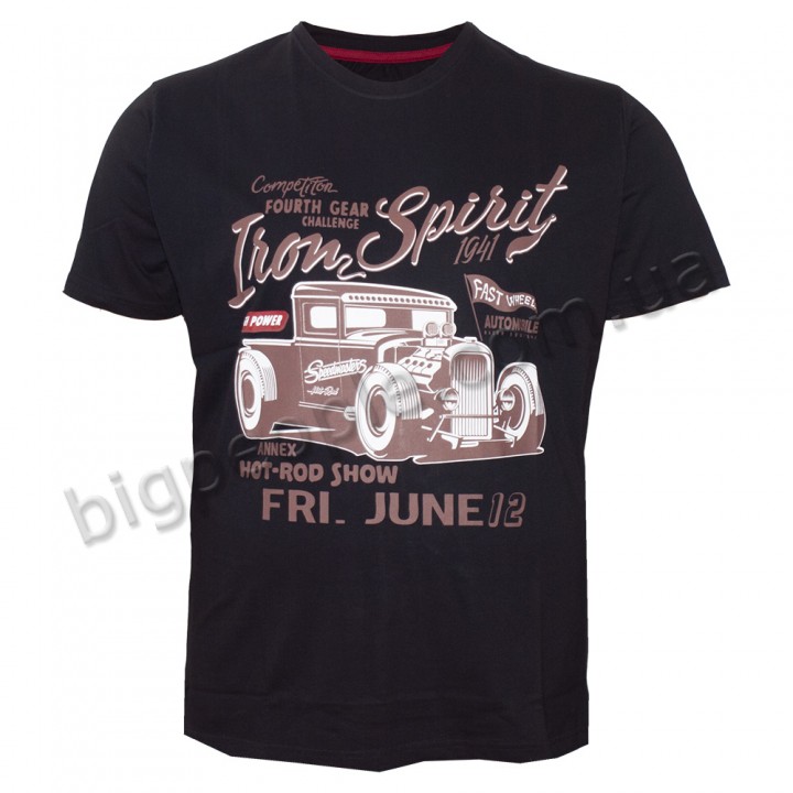 Футболка чоловіча ANNEX великого розміру. Колір чорний. Воріт напівкруглий. (fu01200223)