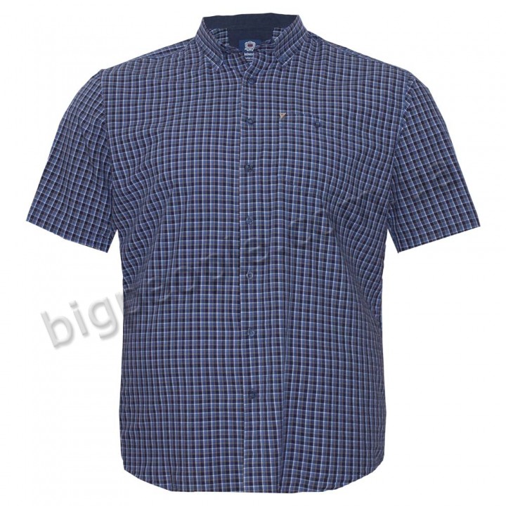 Тёмно-синяя хлопковая мужская рубашка больших размеров BIRINDELLI (ru05230335)