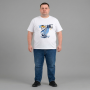 Футболка чоловіча POLO PEPE великого розміру. Колір білий. Воріт напівкруглий. (fu02052643)