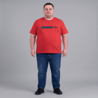 Футболка мужская POLO PEPE большого размера. Цвет красный. Ворот полукруглый. (fu02056846)