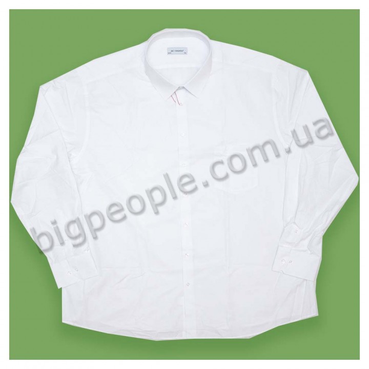 Чоловіча біла сорочка з довгим рукавом для повних чоловіків DEL ROMANINO (ru00336356)
