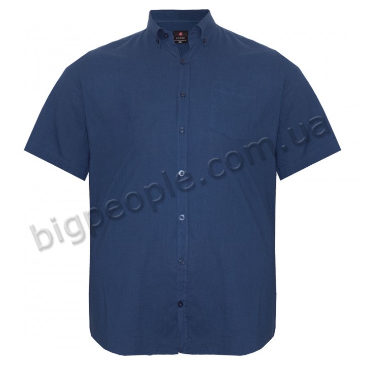 Рубашка мужская синяя  большого размера ANNEX (ru05276453)