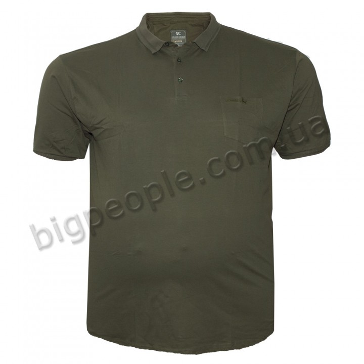 Чоловіча футболка polo великого розміру GRAND CHEFF. Колір хакі. (fu01386443)