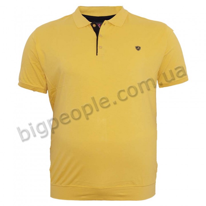 Polo мужское АННЕКС больших размеров. Цвет желтый. Низ изделия прямой. (fu00914452)