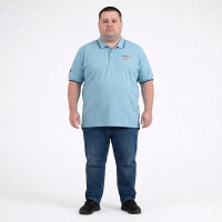 Мужское polo АННЕКС большого размера. Цвет голубой. Низ изделия прямой. (fu01965828)
