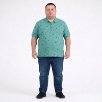 Мужское polo АННЕКС большого размера. Цвет зелёный. Низ изделия прямой. (fu01969558)