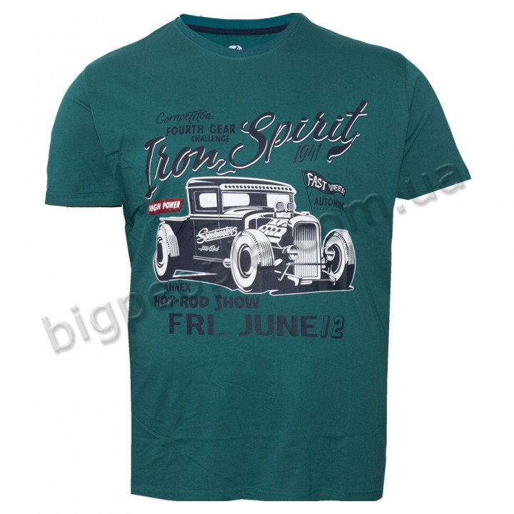 Футболка чоловіча ANNEX великого розміру. Колір зелений. Воріт напівкруглий. (fu01201679)