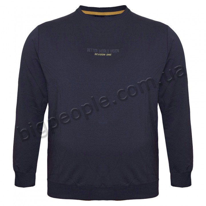 Футболка чоловіча з довгим рукавом TURHAN великого розміру. Колір сірий. Комір напівкруглий. (fu01937004)