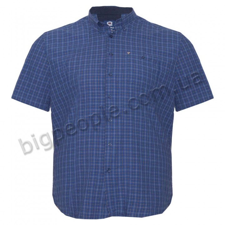 Синяя хлопковая мужская рубашка больших размеров BIRINDELLI (ru05220446)