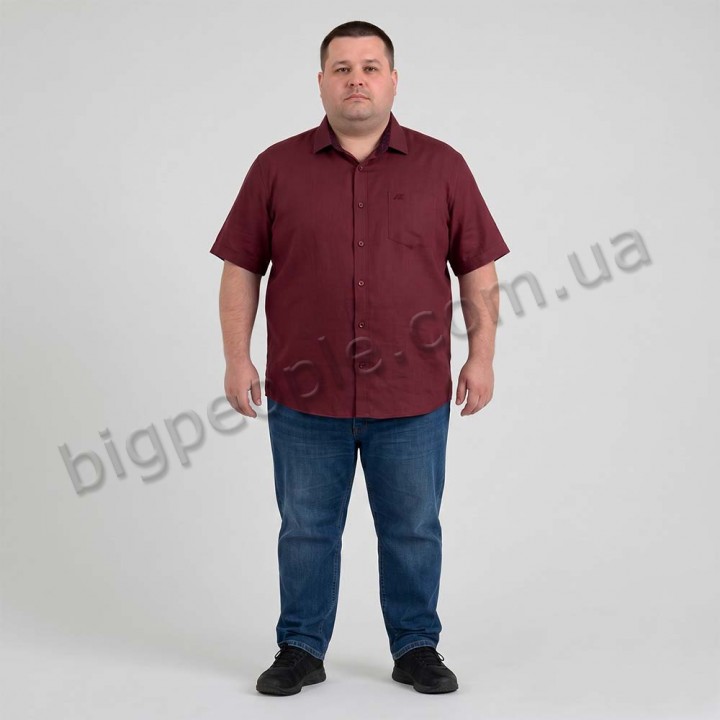 Чоловіча сорочка бордова великого розміру ANNEX (ru05325655)