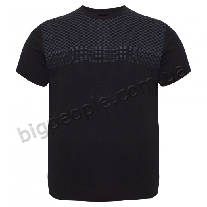 Чоловіча футболка великого розміру ANNEX чорна з вишивкою (fu00777321)