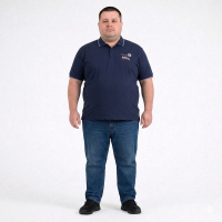 Мужское polo АННЕКС большого размера. Цвет тёмно-синяя. Низ изделия прямой. (fu01964882)