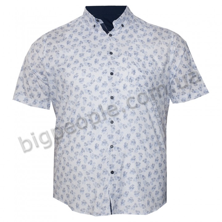 Голубая стрейчевая мужская рубашка больших размеров BIRINDELLI (ru05124096)