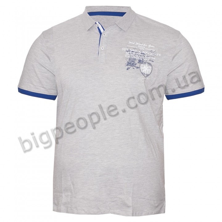 Чоловіча футболка polo великого розміру DIO RISE. Колір сірий. (fu01312995)