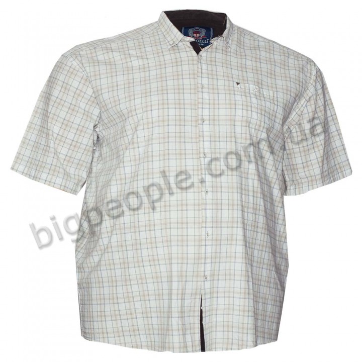 Светлая хлопковая мужская рубашка больших размеров BIRINDELLI (ru00453249)