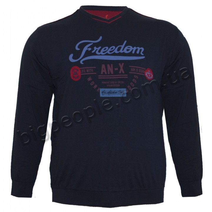 Темно-синя чоловіча футболка з довгим рукавом ANNEX (fu00831951)