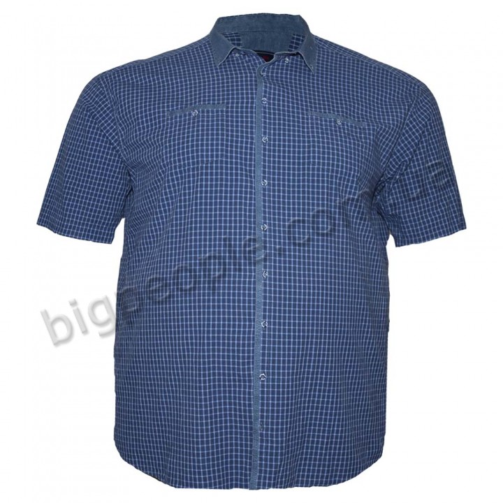 Синяя мужская рубашка больших размеров BIRINDELLI (ru00446783)