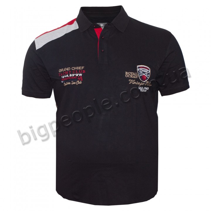 Чоловіча футболка polo великого розміру GRAND CHEFF. Колір чорний (fu01013371)