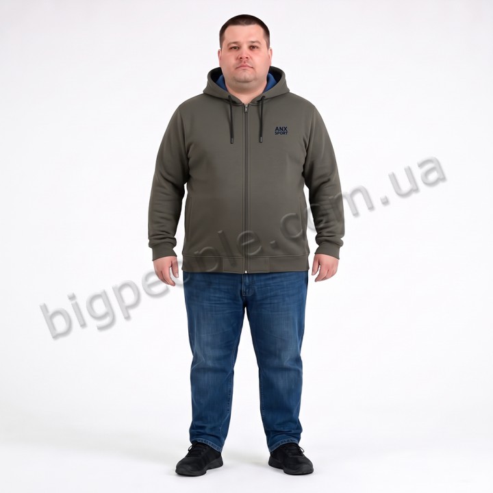 Толстовка большого размера ANNEX цвета хаки (ba01122869)