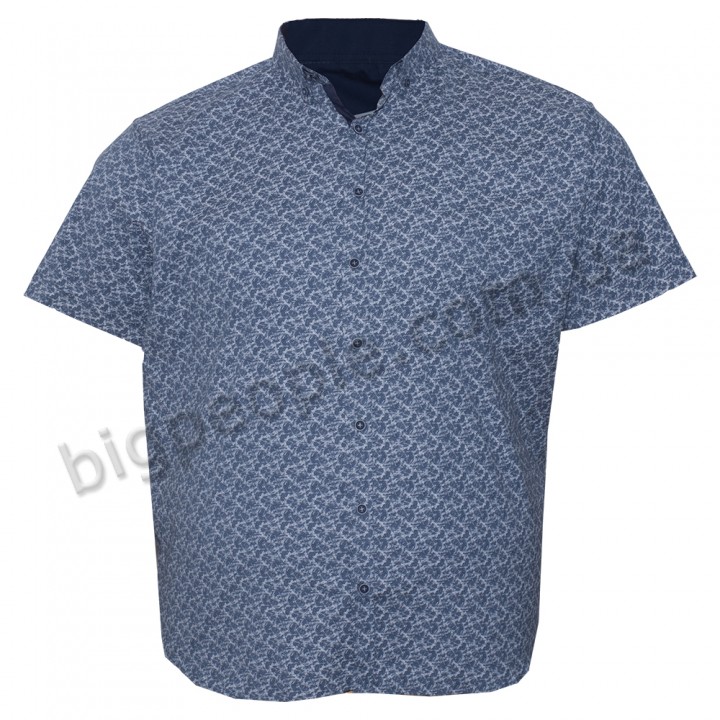 Синяя стрейчевая мужская рубашка больших размеров BIRINDELLI (ru05118541)