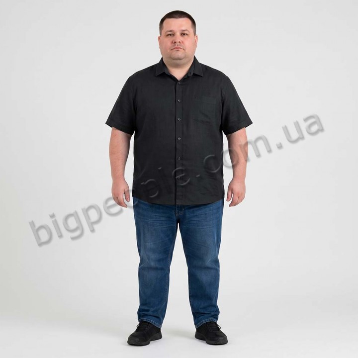 Чоловіча сорочка чорна великого розміру ANNEX (ru05326883)