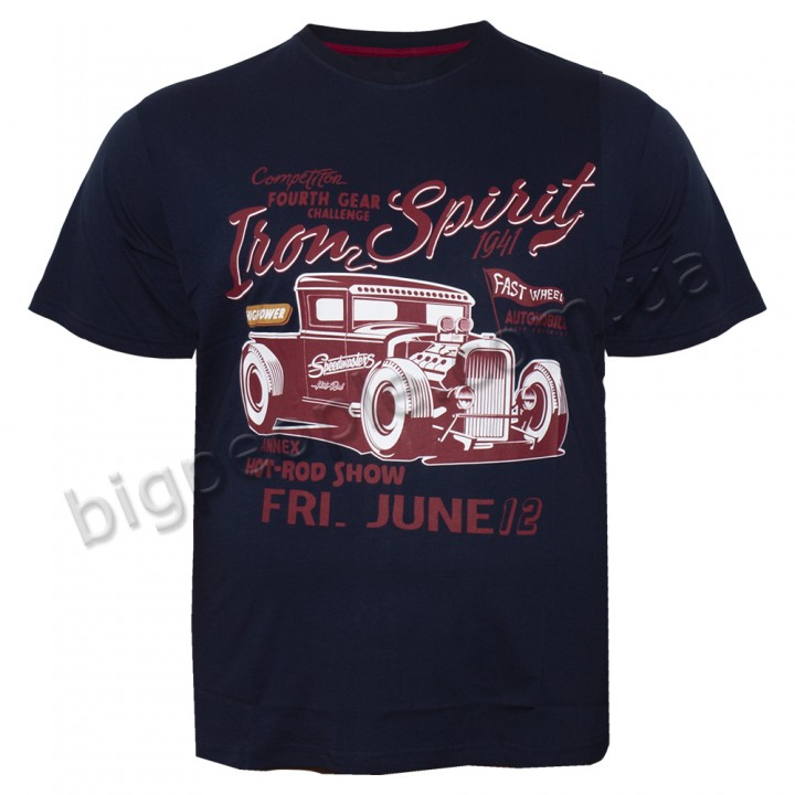 Футболка чоловіча ANNEX великого розміру. Колір темно-синій. Воріт напівкруглий. (fu01198631)