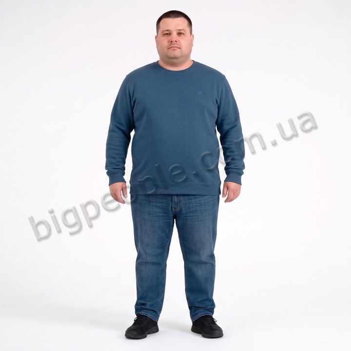 Мужской тёплый трикотажный батник ANNEX синего цвета (ba01155992)