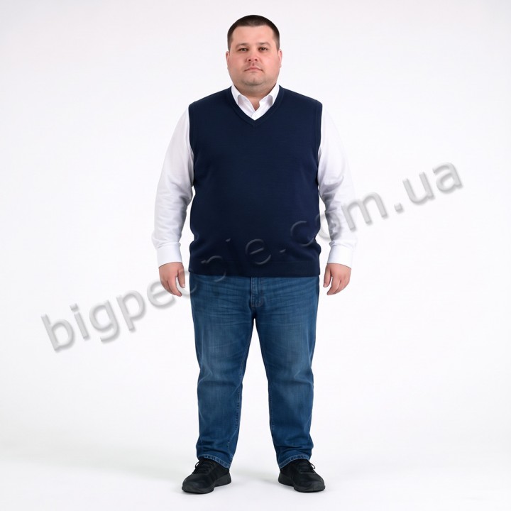 Чоловічий жилет TURHAN великого розміру. Колір темно-синій. (ba01184335)