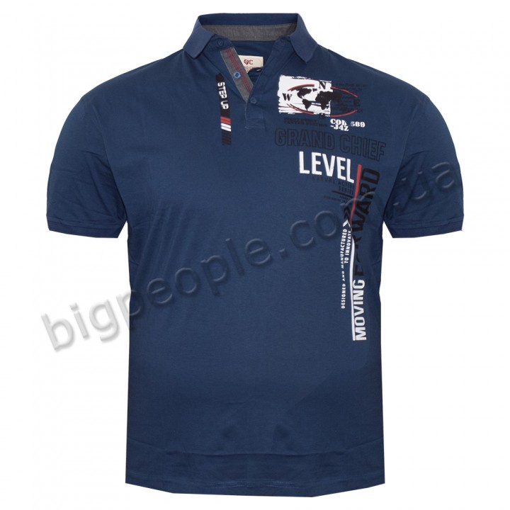 Чоловіча футболка polo великого розміру GRAND CHEFF. Колір синій. (fu01400854)