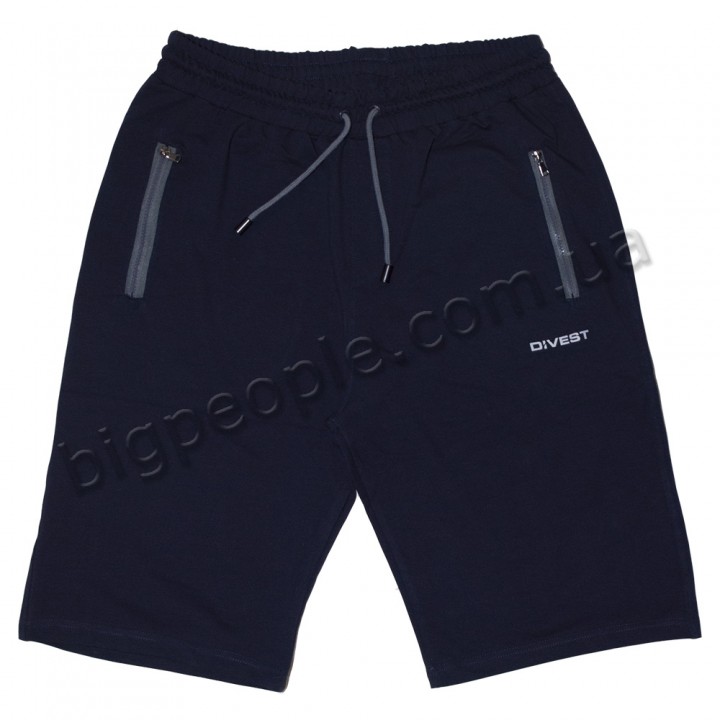 Трикотажні чоловічі капрі DIVEST великого розміру. Колір темно-синій. Пояс на резинці. (sh00306000)